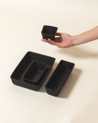 black drawer organizer set